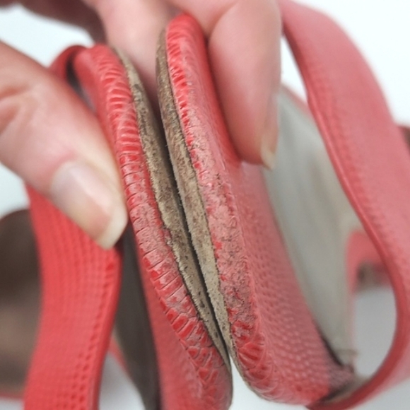 TORY BURCH Savannah Micro Tejus Embossed in Melon Flats Sandals Size 5.5 - Picture 13 of 15